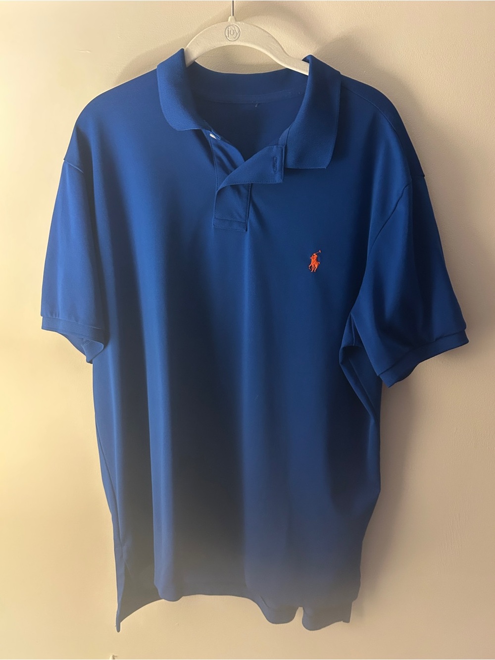 Ralph Lauren Blue Polo with Orange Pony Embroidery